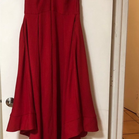 C/Meo Collective Confirmative Dress Gown Red Maxi High Low - Picture 7 of 9